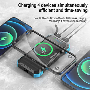 빠른 충전 지원 휴대용 전원 은행 20000mAh 22.5W PD + 15W 무선 전체 화면 캠핑 빛 태양 전원 은행 - Product Image 3