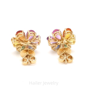 HAILER joyas argento <span class=keywords><strong>zaffiro</strong></span> arcobaleno stud placcato oro vintage designer fiore <span class=keywords><strong>orecchini</strong></span> personalizzati <span class=keywords><strong>con</strong></span> logo - Product Image 6