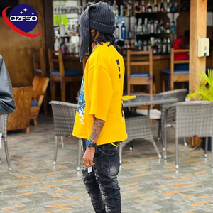 QZFSO haute qualité lavé à l'acide <span class=keywords><strong>en</strong></span> détresse écran DTG impression graphique t-shirt Streetwear poids lourd Boxy recadrée t-shirts pour hommes - Product Image 2