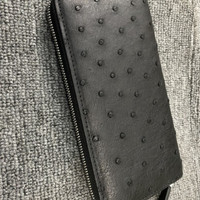 Portefeuille fin en cuir de luxe RC103 en peau d'autruche pour hommes et femmes, porte-cartes de créateur, vente en gros