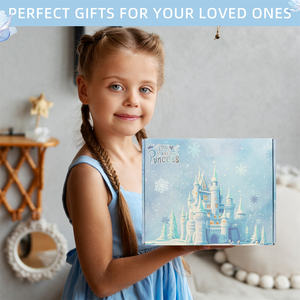 Panier Cadeau Princesse Château de Glace – Kit <span class=keywords><strong>Spa</strong></span> Relaxation 11 Pièces Incluant Gobelet, Masque pour les Yeux, Couronne et Bandeau – Cadeau d'Anniversaire Attentionné - Product Image 6