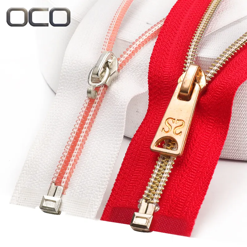 OCO फ़ैक्टरी कस्टम ज़िप अप हुडी नंबर 5 नायलॉन कॉइल ज़िपर ओपन-एंड कपड़े बाहरी वस्त्र सहायक उपकरण के लिए सेल्फ-लॉकिंग ज़िपर दरवाजा