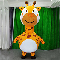 Personnalisation gonflable de costume de girafe de marche de 2.6m pour le costume gonflable de mascotte de girafe de promotion de marque