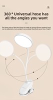 Lampe de bureau LED moderne rechargeable USB 5V avec pince de contrôle tactile à luminosité réglable veilleuse pour lire la table en ABS
