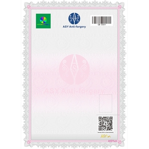 Tùy chỉnh in ấn giấy chứng nhận An Ninh giấy <span class=keywords><strong>Hologram</strong></span> dập nóng vô hình huỳnh quang A4 an ninh giấy - Product Image 1