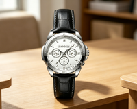 Montre chronographe en cuir avec logo personnalisé, mouvement à quartz de luxe G10.212, montre originale de marque avec bracelet en caoutchouc