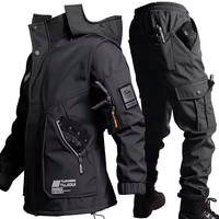 Veste Softshell imperméable en polaire pour homme, uniforme d'hiver respirant coupe-vent, ensemble tactique de chasse 2 pièces