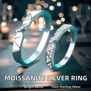 Anillo de Boda para Mujer de Plata de Ley 925 con Moissanita Engastada en Punta, Chapado en Oro Pt950, Venta Directa de Fabricante al por Mayor - Product Image 2