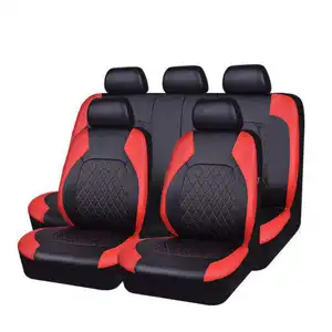 Fundas universales de cuero PU para asiento de coche, funda de asiento de airbag completa adecuada para coches