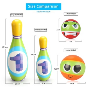 Ensemble de mini-bowling <span class=keywords><strong>en</strong></span> <span class=keywords><strong>mousse</strong></span> PU souple pour enfants, durable, portable, pour l'intérieur et l'extérieur, avec quilles et balles, jouet pour débutants, cadeau d'anniversaire - Product Image 4