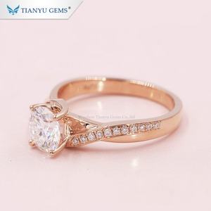 Fine Jewelry Lab Créé Diamant Bague de Fiançailles de Mariage 14K 18K Or Platine Moissanite Gemme Anneaux de Mariage - Product Image 2