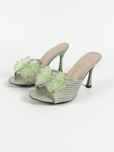 Sandales à talons hauts pour femmes et femmes, chaussures de luxe en maille et sable - Product Image 6