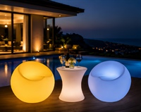Tabouret cube LED Apple en plastique, ensemble de meubles lumineux LED, table et chaises lumineuses LED pour boîte de nuit, fête en plein air, événement