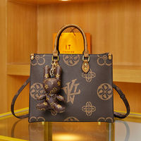 Sac fourre-tout de luxe pour femme en cuir véritable grande capacité, motif fleur ancienne, à bandoulière unique, fermeture éclair, résistant à l'eau, en coton