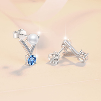 Anting-anting Moissanite GRA berbentuk bunga, berlapis Platinum/Emas/Rhodium, perak Sterling S925 tanpa nikel dan timbal, bentuk V, perhiasan halus