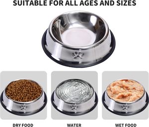 Meilleures ventes de produits pour animaux de compagnie en gros : Gamelles en acier inoxydable pour chiens et chats, grands bols d'alimentation en acier de qualité supérieure - Product Image 4