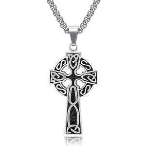 Free Sample Zinc Alloy Religious Sweater <strong>Chain</strong> Necklace Jewelry Accessories Viking <strong>Black</strong> Metal Cross Charms <strong>Pendant</strong> - Product Image 1