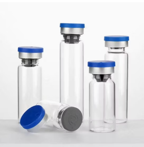 Vente en gros de flacons en verre transparent 3ml 5ml 10ml, bouchons à clapet bleus personnalisés, impression de logo possible, expédition rapide et faible quantité minimale de commande - Product Image 1
