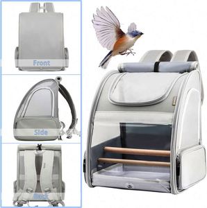 Free Sample <b>Bird</b> Carrier Backpack -Pet <b>Travel</b> <b>Cage</b> with Upgraded Tray and Standing Perches Breathable & Portable for Small - Product Image 3
