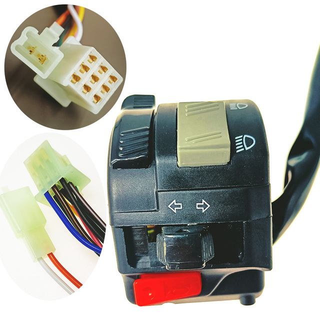 LEADWAY 5-Function Control Universal Waterproof Aluminum Motorcycle Handlebar Switch Assembly ON/OFF Light Button for