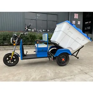 Community alley sidewalk section rubbish collection circuit cleaning vehicle electric three wheeled garbage recycling car