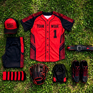 Conjunto de Uniforme de Béisbol Personalizado con Estampado por Transferencia de Calor, Manga Corta, Cierre de Botones, Uniforme de Equipo, Ropa Deportiva Transpirable de Poliéster - Product Image 1