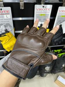 Gants en cuir à demi-doigts en fibre <span class=keywords><strong>de</strong></span> carbone pour hommes. Anti-dérapant, résistant aux chocs pour moto, vélo et <span class=keywords><strong>chasse</strong></span>. Prix <span class=keywords><strong>de</strong></span> gros. - Product Image 3