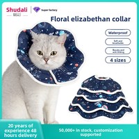 Nouvel Arrivage Collier Élisabeth pour Chat Imperméable Anti-Léchage, Pliable, Thème Spatiale, Adapté à la Stérilisation