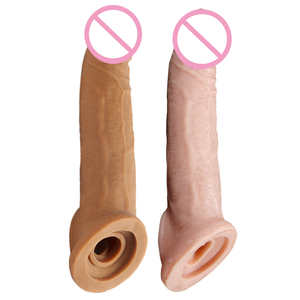 21CM 확대 페니스 익스텐더 슬리브 재사용 가능한 콘돔 지연 사정 섹스 토이 남성용 친밀한 상품 섹스 샵 - Product Image 2