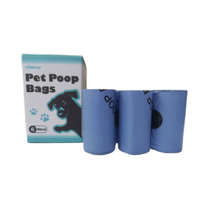 Sacs à déjections canines Riway écologiques de luxe, jetables, grands, avec poignée à nouer, en plastique extra épais et résistant, distributeur de sacs à excréments en bois, OEM facile - Product Image 2