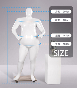 Maniquí Masculino de Cuerpo Completo con Ruedas, de Talla Grande, en Color Negro y Blanco, de Polipropileno, para Boutique de Moda, al por Mayor - Product Image 5