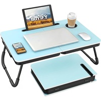 Nouvelle conception, table pliante pour ordinateur portable de 23,4 pouces, table de lit avec porte-gobelet, plateau T1123