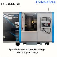 Tour CNC à banc incliné automatique Tsingziwa T55D, diamètre de tournage maximal de 500 mm, commande MITSUBISHI E80B, banc en fonte haute rigidité 12