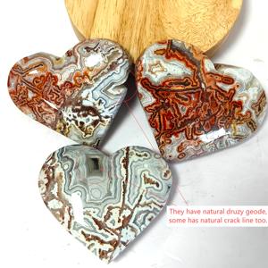 Venta al por Mayor de Piedras de Ágata Mexicana en Forma de Corazón, Cristal Curativo Natural Pulido para Decoraciones del Hogar Únicas y Regalos Navideños - Product Image 5