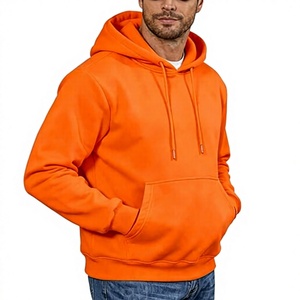 Sudadera con Capucha Naranja para Hombre, con Bolsillo Canguro, Estilo Casual, Ecológica, Impermeable, de Poliéster/Algodón, Corte Holgado, para Invierno - Product Image 2