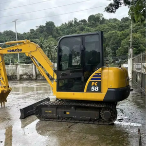 รถขุดตีนตะขาบ Komatsu PC58 มือสอง ได้รับการรับรองมาตรฐาน CE น้ำหนัก 5.8 ตัน ผลิตในญี่ปุ่น พร้อมบุ้งกี๋ แบร์ริง  เครื่องยนต์ Cummins กระบอกไฮดรอลิก HAWE - Product Image 1