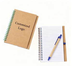 Carnet de notes personnalisé en spirale avec drapeaux, en papier kraft, mini carnet, bloc-notes personnalisé avec stylo et notes autocollantes - Product Image 2