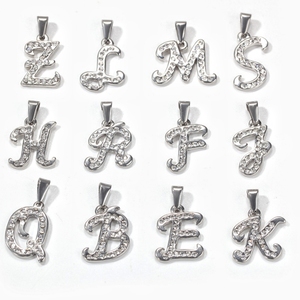 Olivia - Colgante de Acero Inoxidable con Letras de Circonio, Chapado en Oro de 18k, 24 Letras de la A a la Z, para Hombre y Mujer, para Hacer Joyas - Product Image 4