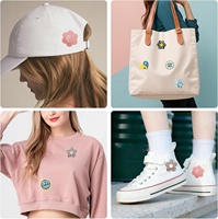 Patchs brodés personnalisables pour filles, à thermocoller, motifs Boho, Tai Chi, fleurs, papillons, appliques écologiques, pour décoration DIY de vêtements, sacs, chapeaux