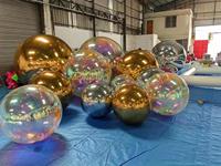 Ballon miroir gonflable réfléchissant violet brillant en PVC, sphère flottante, décoration d'événement géante, directement de l'usine