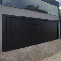 Porte de garage à enroulement en alliage d'aluminium, profil de lamelles gris foncé, commande électrique à distance, économie d'énergie, extérieur pour garage domestique