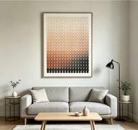 Peinture murale géométrique à dégradé peinte à la main sur toile, peinture abstraite texturée à l'impasto, œuvre d'art moderne pour la maison