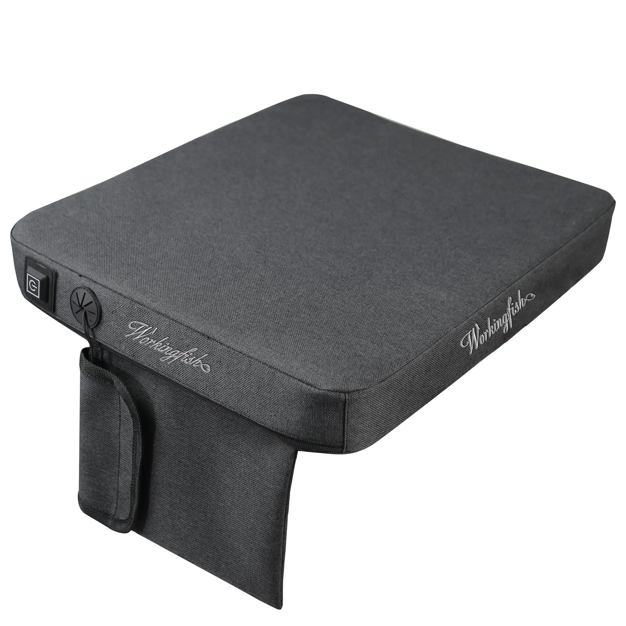 Workingfish Non-Slip Bottom Waterproof Fabricn Memory Foam Portable 149F USB Battery Heated Seat Cushion For Office Chair Car