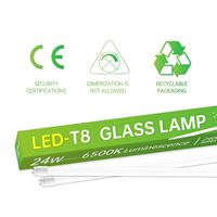 Tubo LED de Vidrio T8 de 9W 12W 18W 24W 30W con Controlador IC, 100lm/w, G13, para Proyectos de Iluminación del Hogar, Venta al Por Mayor