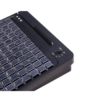 Teclado de sistema POS programable de 84 teclas de membrana KB84 a precio de fábrica con lector de tarjetas magnéticas