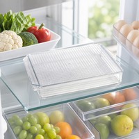 Contenants de stockage alimentaire empilables en PET sans BPA, économiseurs d'espace, hermétiques, adaptés au réfrigérateur et au congélateur, ensemble de cuisine moulé par injection