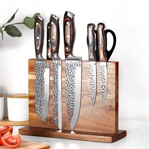 High Quality Double-Sided Suction Magnetic Knife Stand Solid Wood Knife Holder with Bar Shape Kitchen Tool Storage Rack - Product Image 1