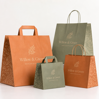 Sac cadeau en papier vert menthe personnalisé de luxe en gros |   Emballage de traiteur haut de gamme avec bord festonné et ruban en soie