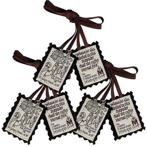 Escapulario Marrón de Nuestra Señora del Monte Carmelo con Medalla de San Benito y Crucifijo, Escapulario Católico de Fieltro, Virgen María, San Simón - Product Image 1