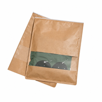 Sac d'emballage refermable en papier kraft mat épaissi sans plastique pour chaussures et vêtements, fabriqué en Chine